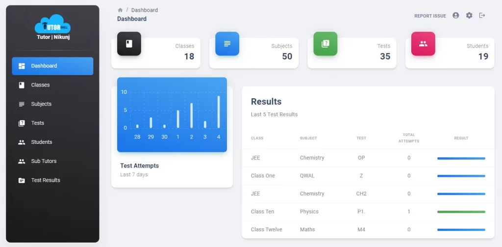 TutorShell Dashboard